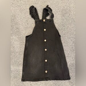 &Denim Girl's Jumper Dress Black Denim Kids Overall 8